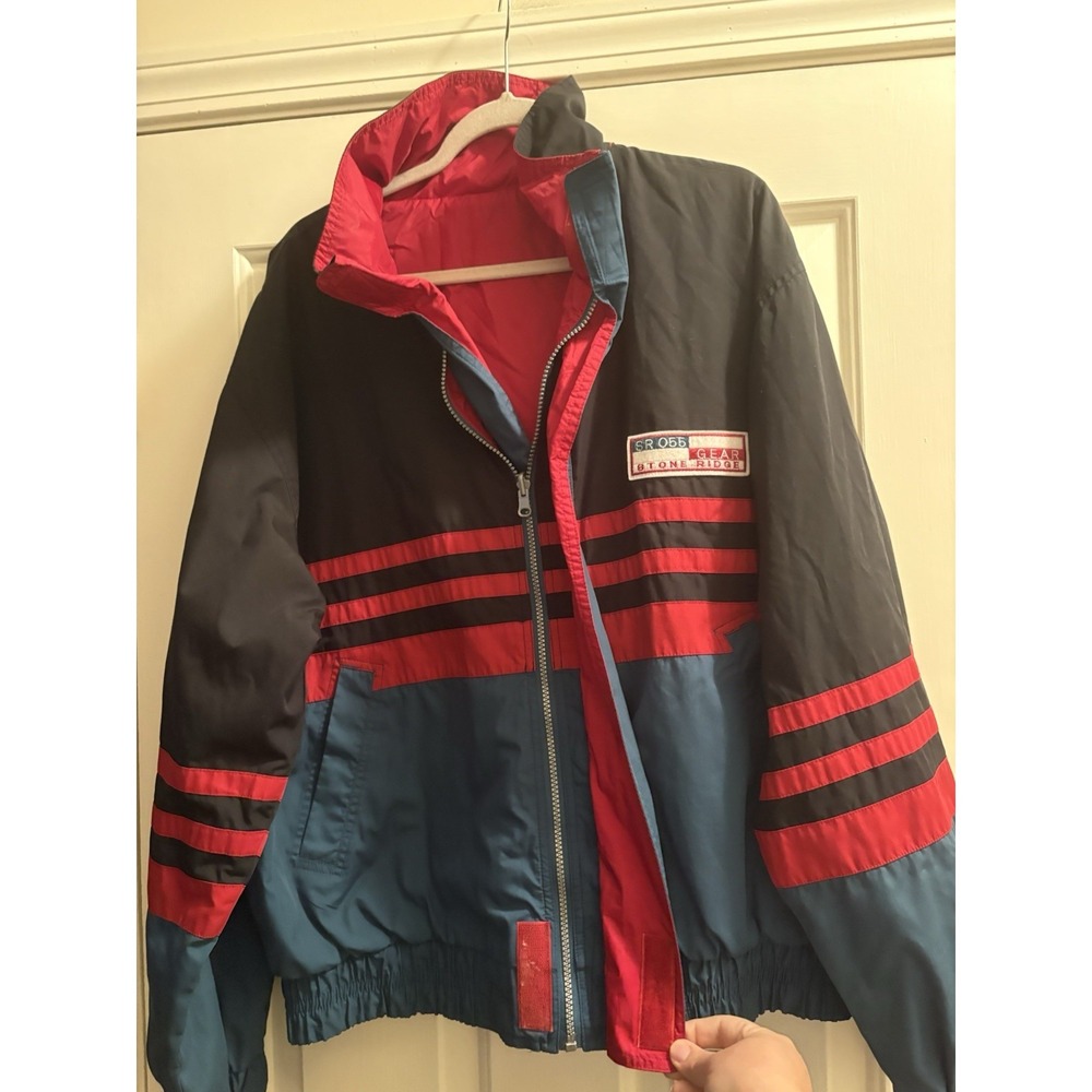 Stoneridge Reversible SR055 Gear Jacket Mens Large Green Colorblock Vintage